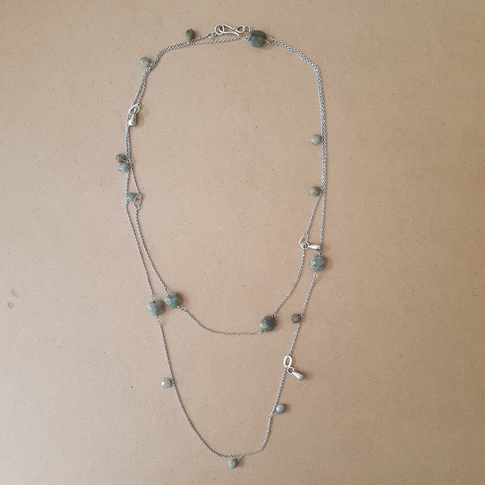 Sterling silver and genuine labradorite necklace